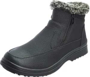 Men's Winter Boots Fur Lining Boots With Zipper Classic Style Dress-Shoes rusi02
