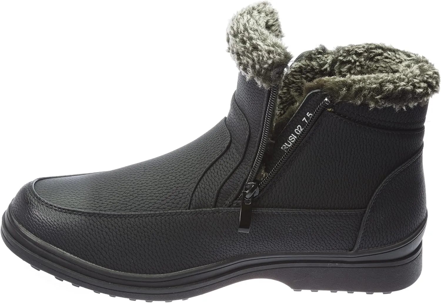 Men's Winter Boots Fur Lining Boots With Zipper Classic Style Dress-Shoes rusi02