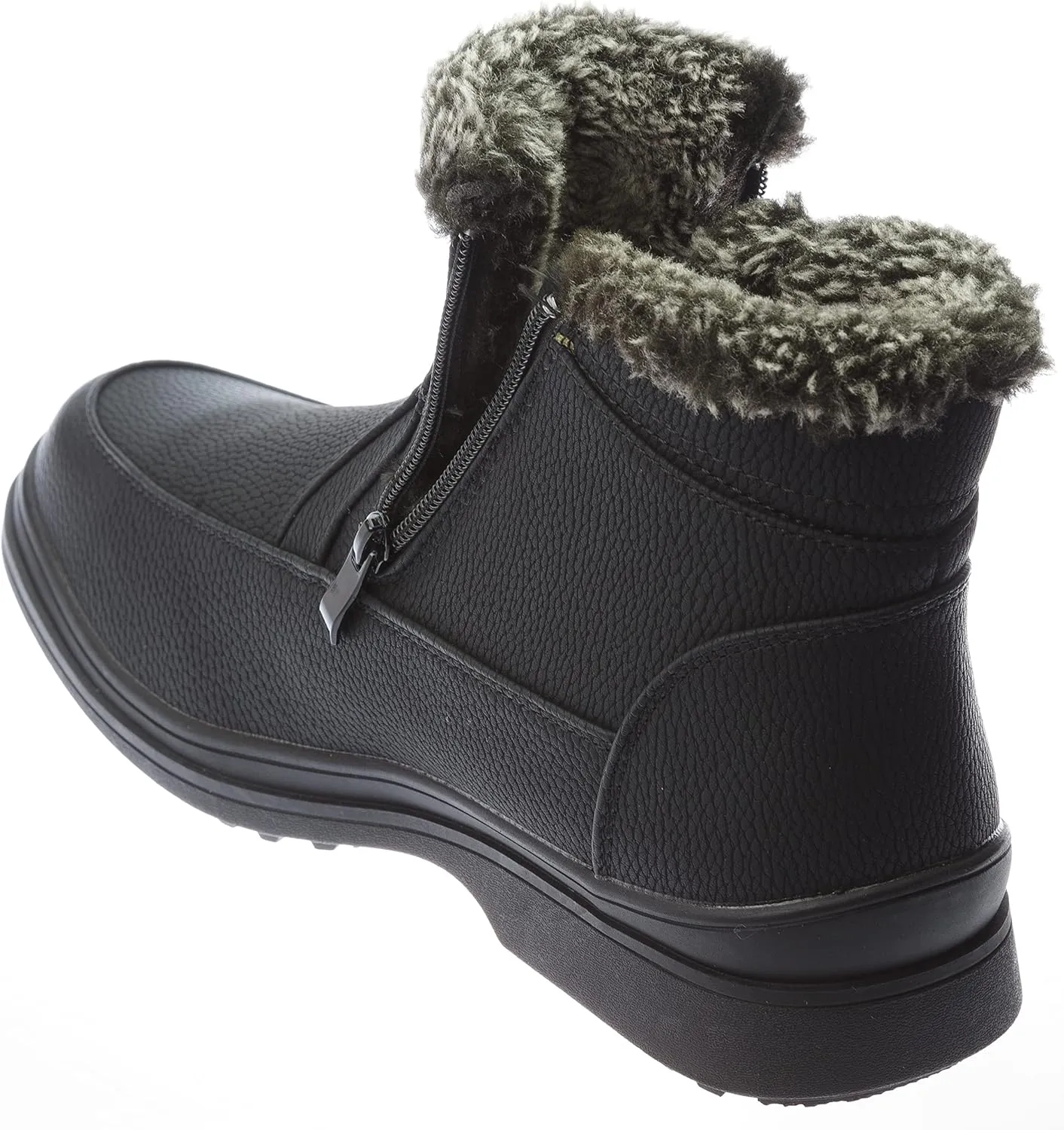 Men's Winter Boots Fur Lining Boots With Zipper Classic Style Dress-Shoes rusi02