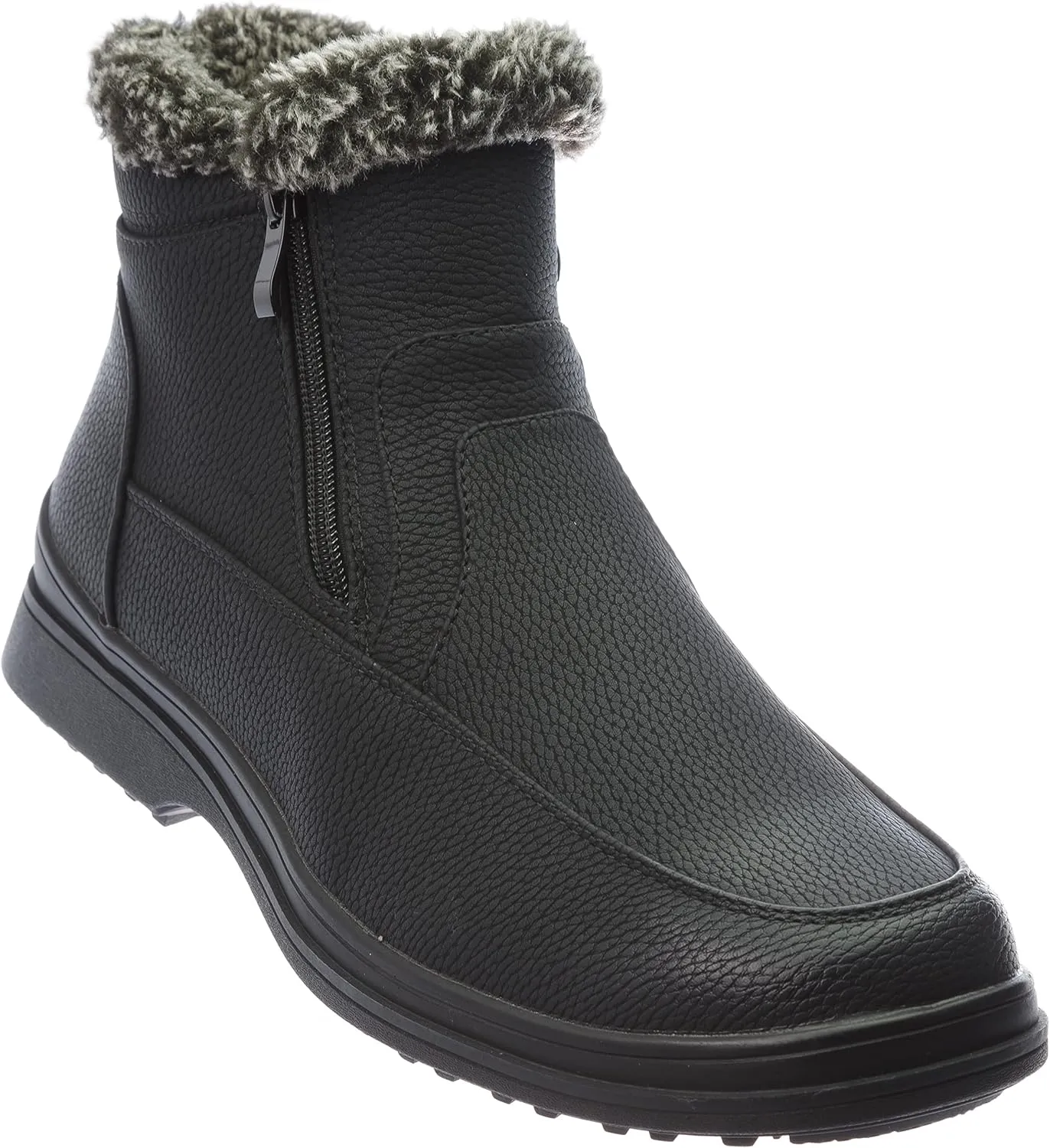Men's Winter Boots Fur Lining Boots With Zipper Classic Style Dress-Shoes rusi02