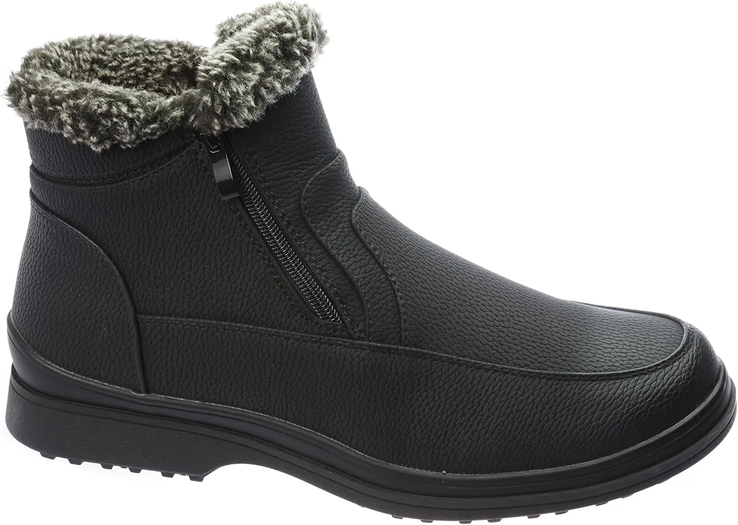 Men's Winter Boots Fur Lining Boots With Zipper Classic Style Dress-Shoes rusi02