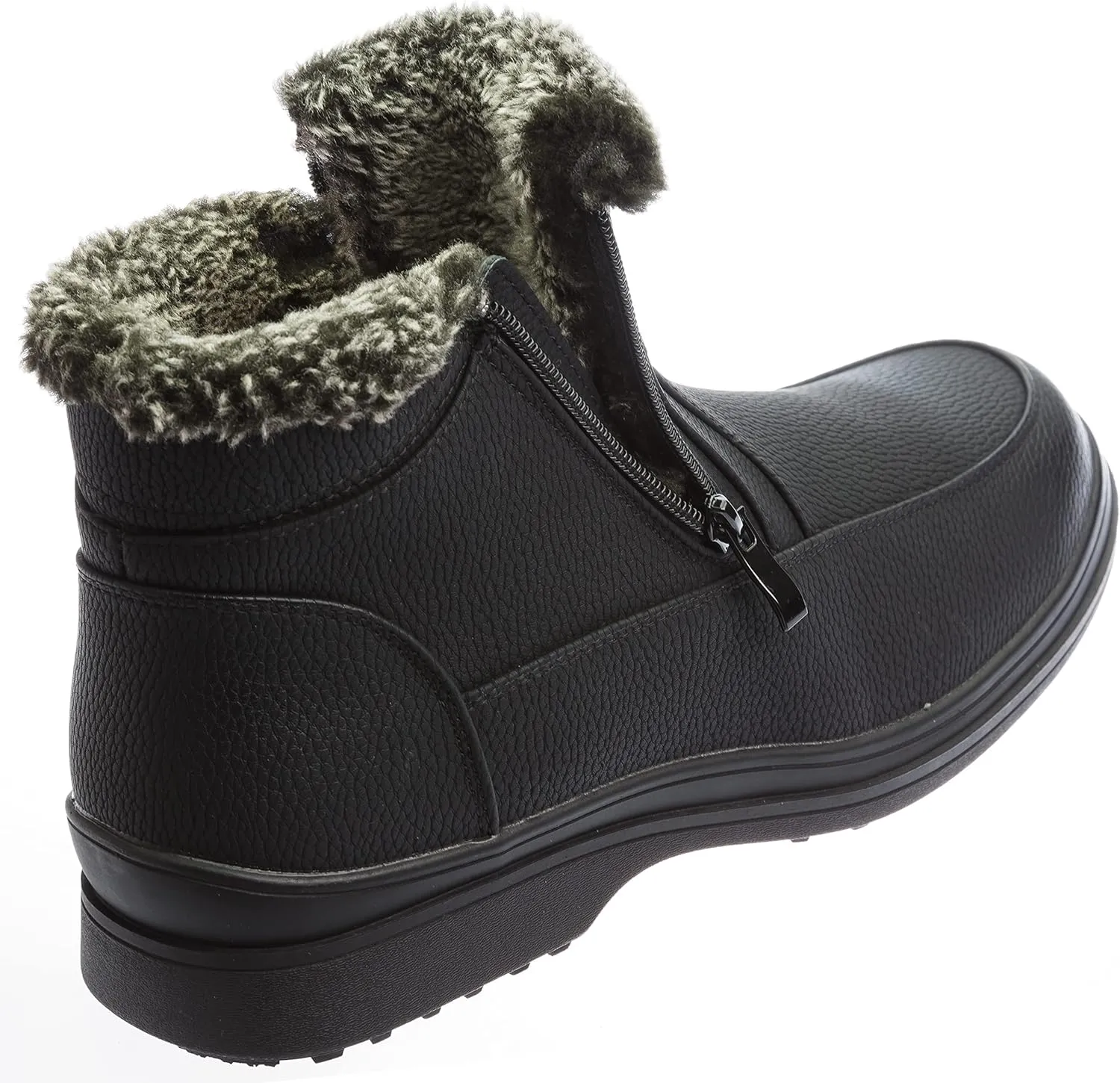 Men's Winter Boots Fur Lining Boots With Zipper Classic Style Dress-Shoes rusi02