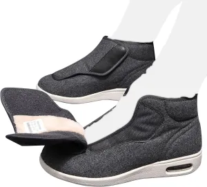 Mens Womens Wide Diabetic Shoes Slippers, Adjustable Winter Warm Boots Lightweight Elderly Walking Shoes for Swollen Feet Edema Indoor Outdoor Widening Shoes