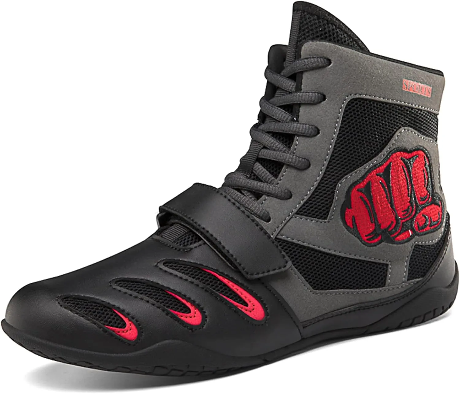 Men's Women's Wrestling Shoes Non Slip Breathable Ankle Protection Squat Boxing High top Training Boots Sports Fitness Shoes