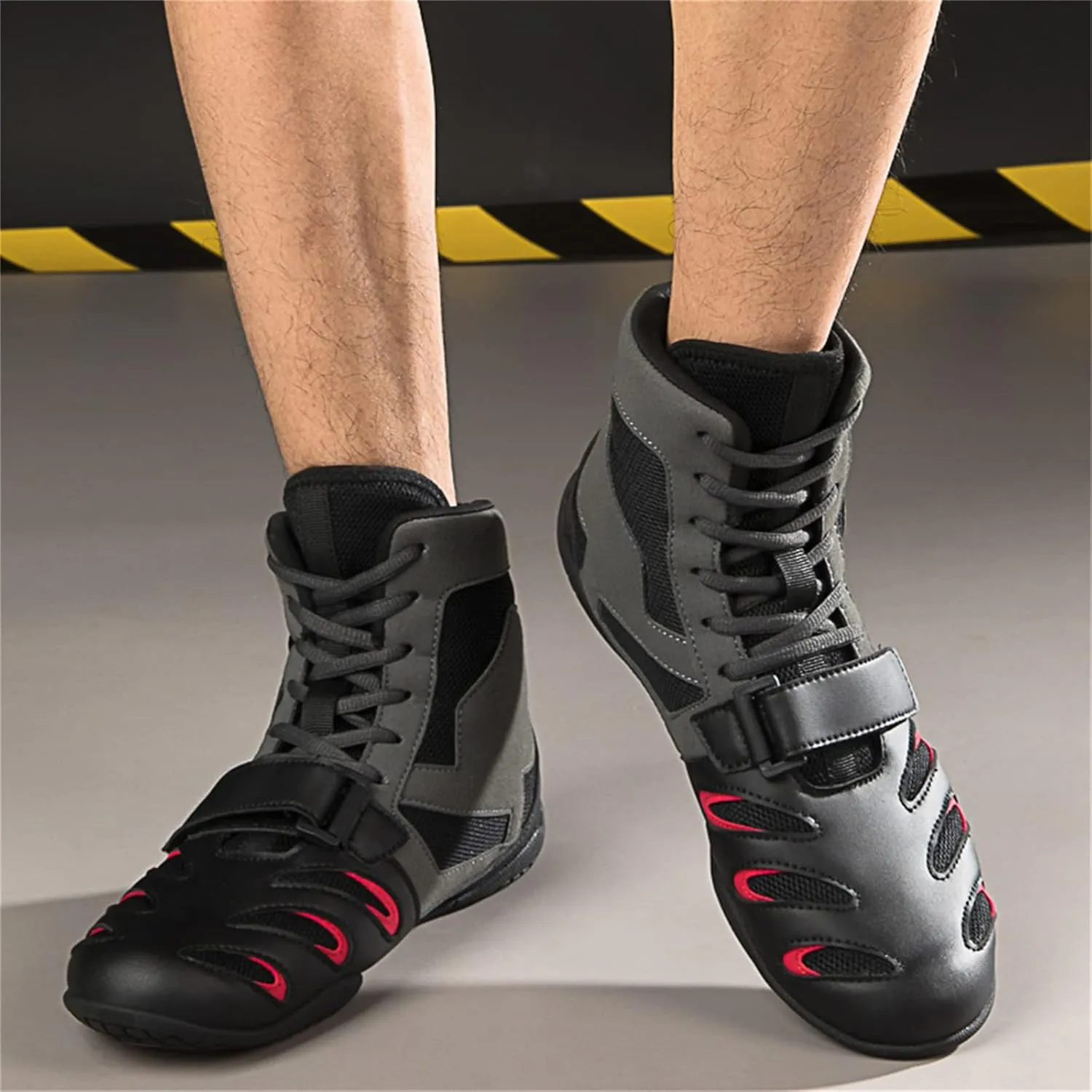 Men's Women's Wrestling Shoes Non Slip Breathable Ankle Protection Squat Boxing High top Training Boots Sports Fitness Shoes