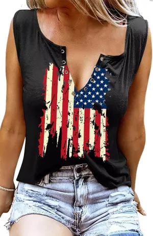 MHTOR We The People 1776 V Neck Tank for Women 4th of July Patriotic Shirt American Flag Sleeveless Graphic Tees Tanks