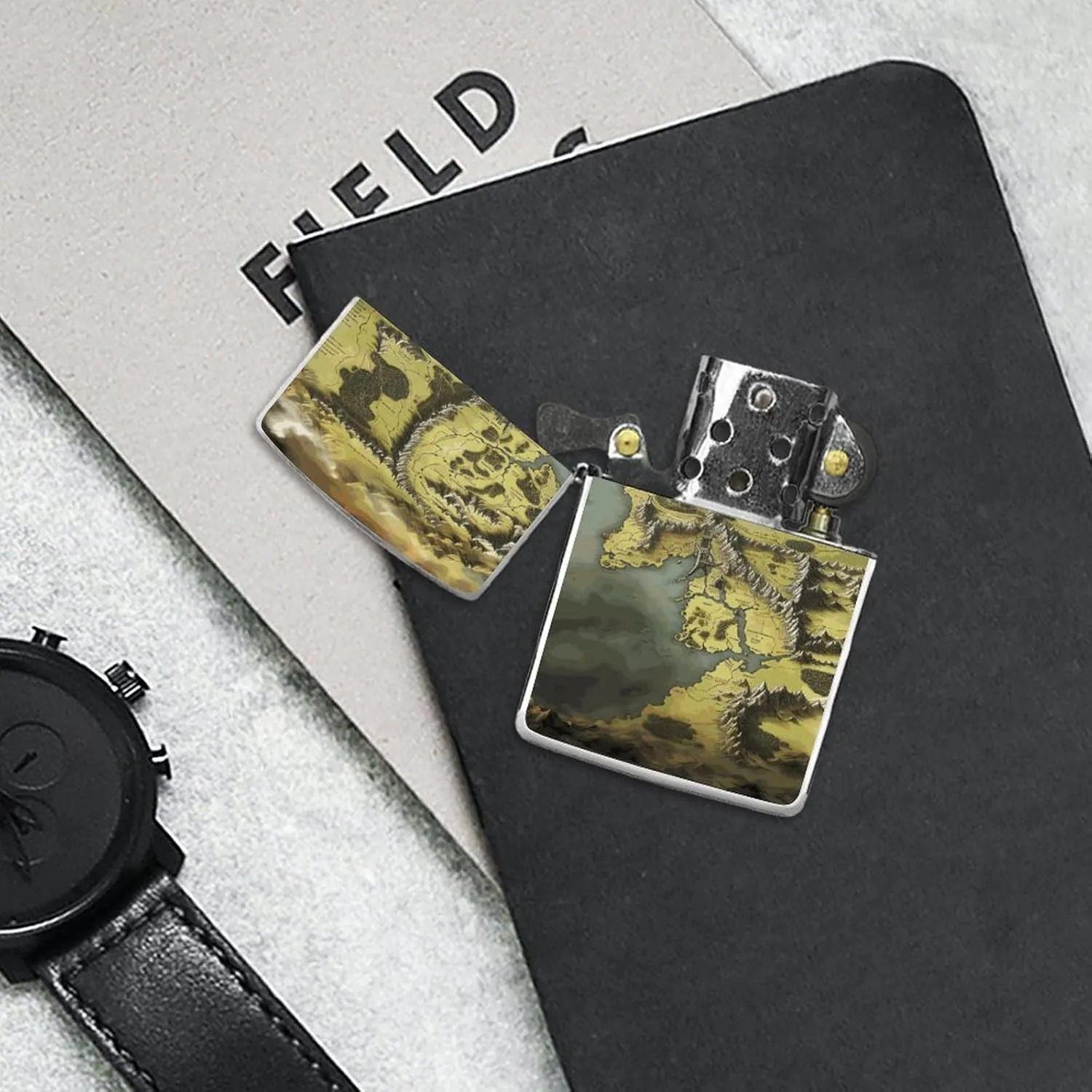 Middle Earth Map Lighter Case Fashionable Pocket Lighter Holder, Durable Protective Cover for Lighters