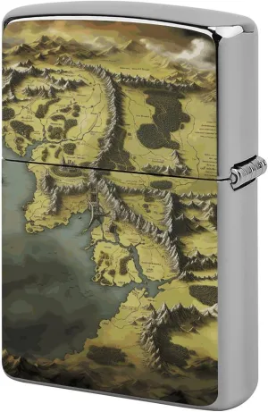 Middle Earth Map Lighter Case Fashionable Pocket Lighter Holder, Durable Protective Cover for Lighters