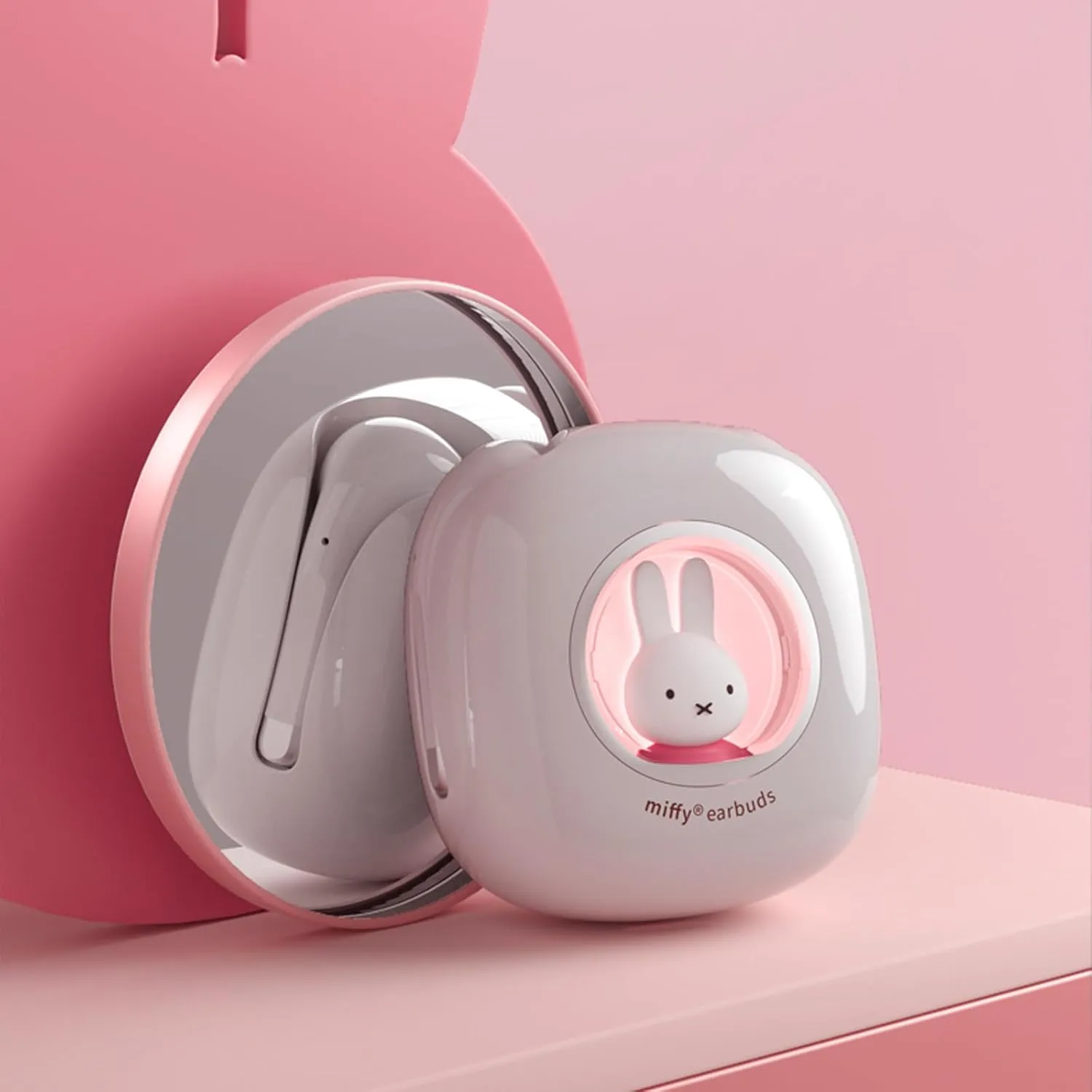 Miffy Bluetooth Wireless Earbuds Headset (Pink)，IPX5 Waterproof Ear Buds Headphones
