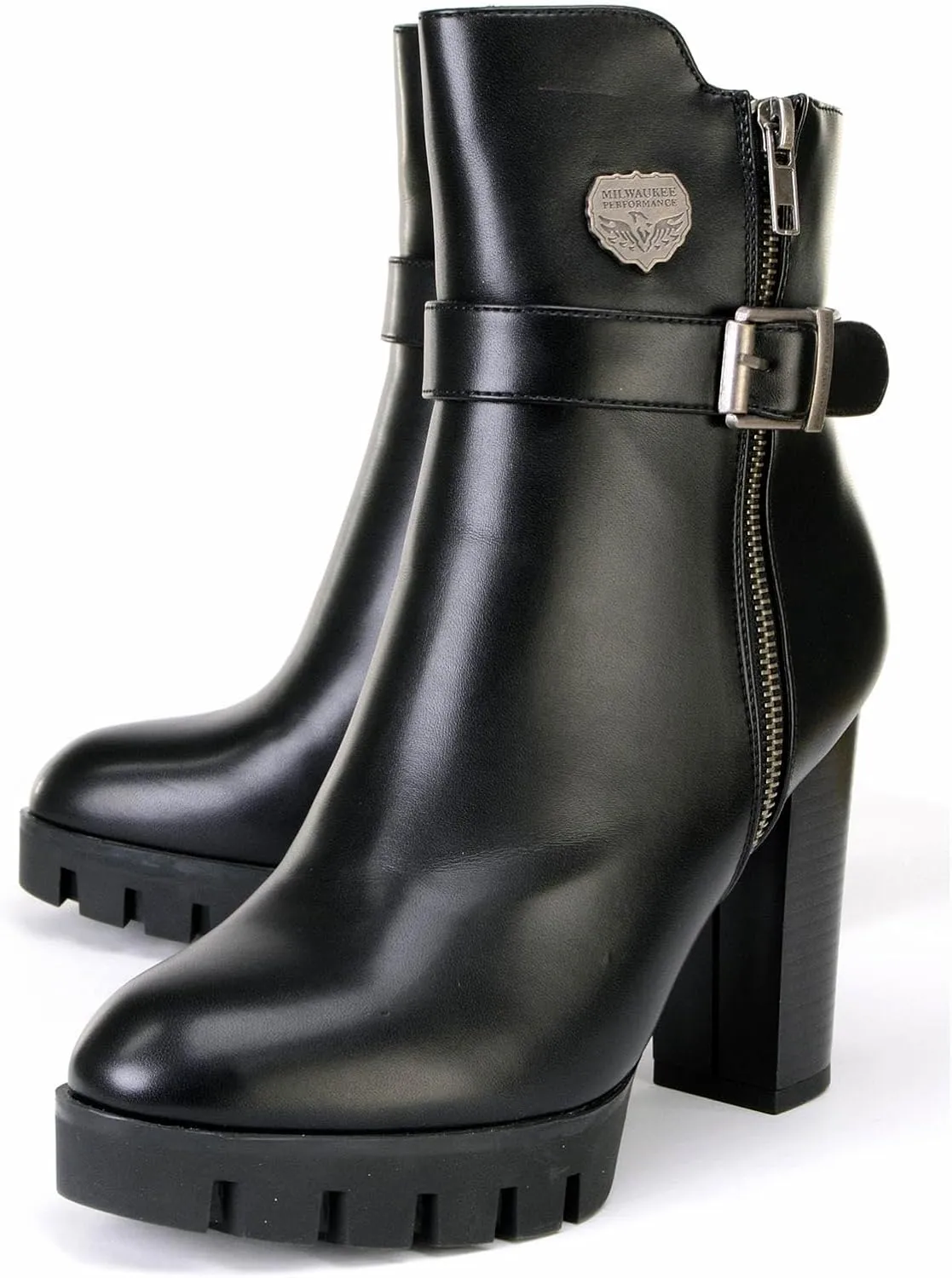 Milwaukee Leather MBL9430 Women's Black Fashion Casual Boots with Side Zipper Entry