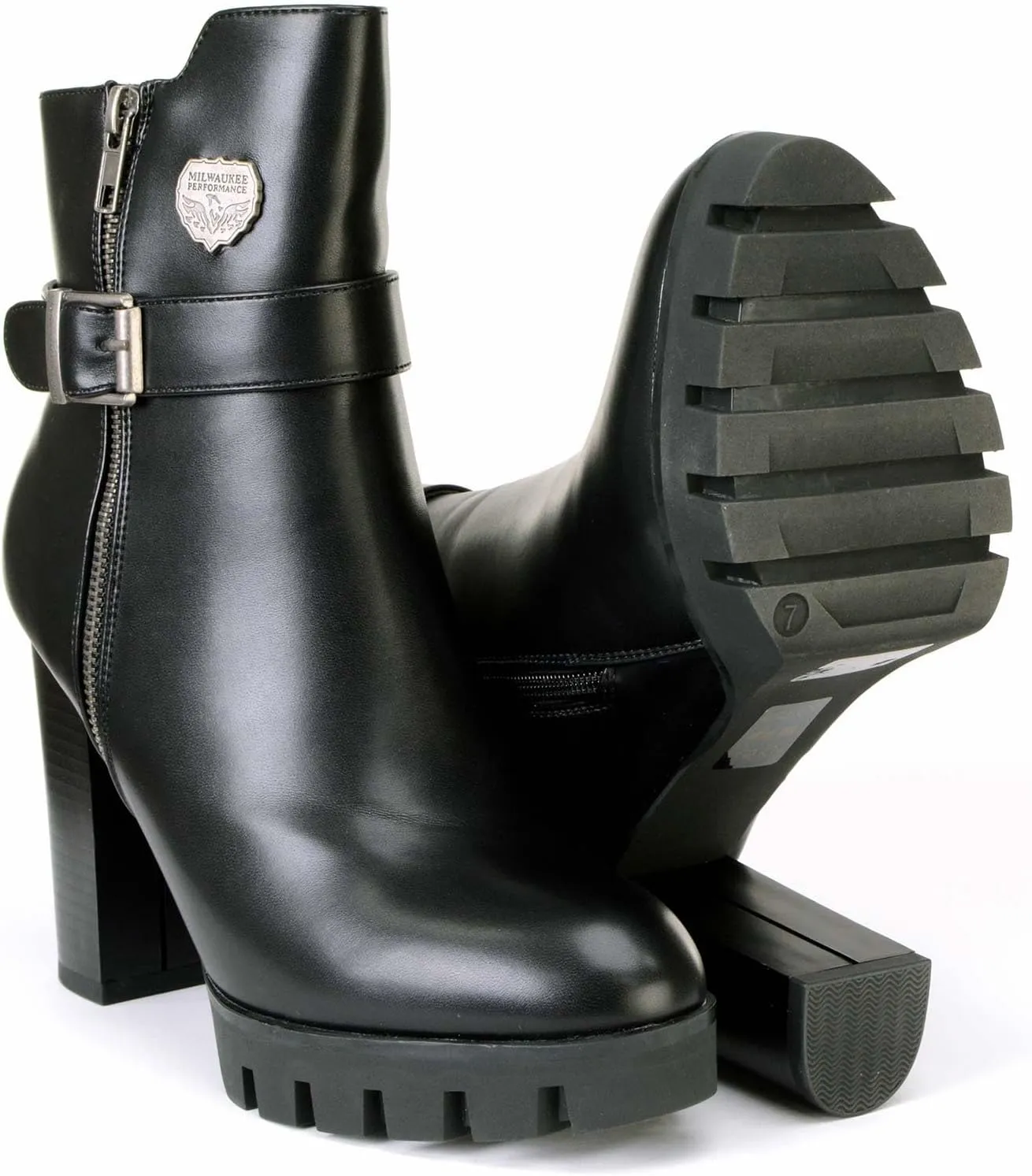 Milwaukee Leather MBL9430 Women's Black Fashion Casual Boots with Side Zipper Entry