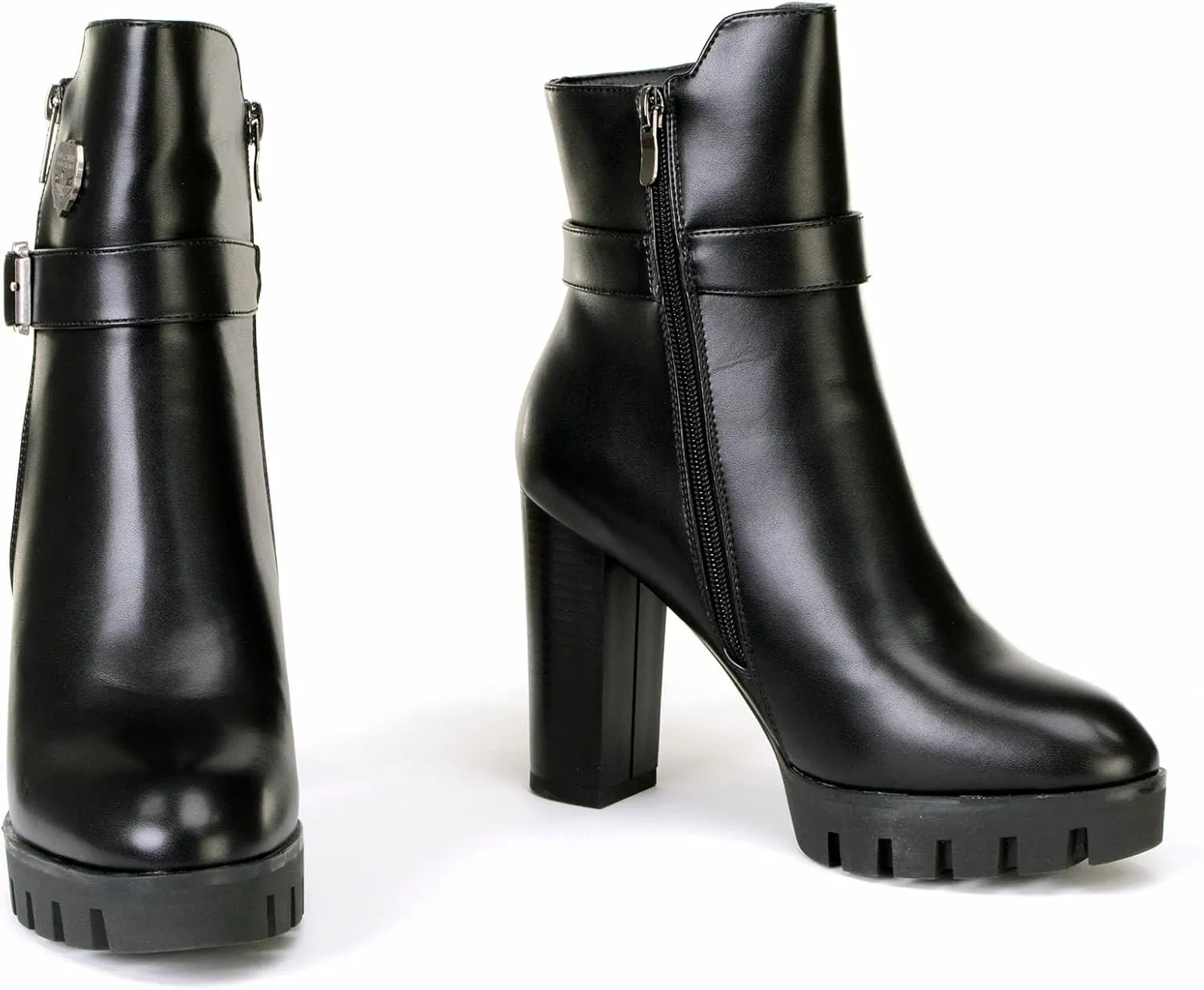 Milwaukee Leather MBL9430 Women's Black Fashion Casual Boots with Side Zipper Entry
