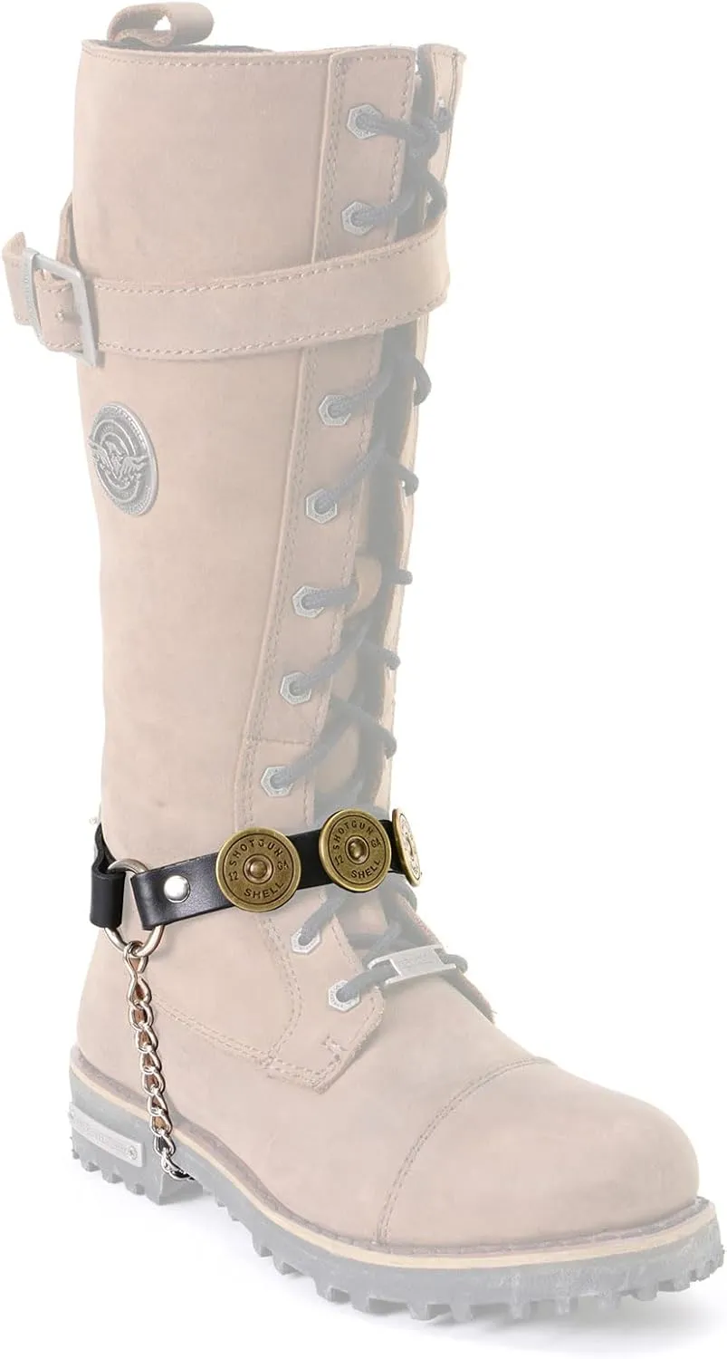 Milwaukee Leather MLA3005 Silver Biker Chain for Motorcycle Boots with 12 Gauge Shell Medallion - MLA3005-CHAIN