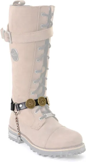 Milwaukee Leather MLA3005 Silver Biker Chain for Motorcycle Boots with 12 Gauge Shell Medallion - MLA3005-CHAIN