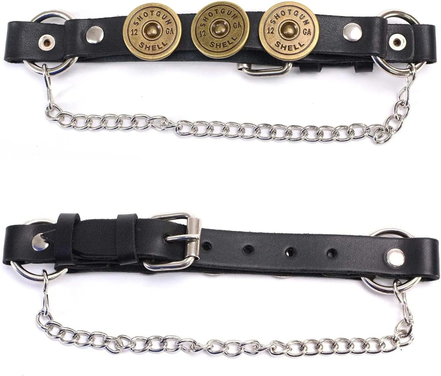 Milwaukee Leather MLA3005 Silver Biker Chain for Motorcycle Boots with 12 Gauge Shell Medallion - MLA3005-CHAIN