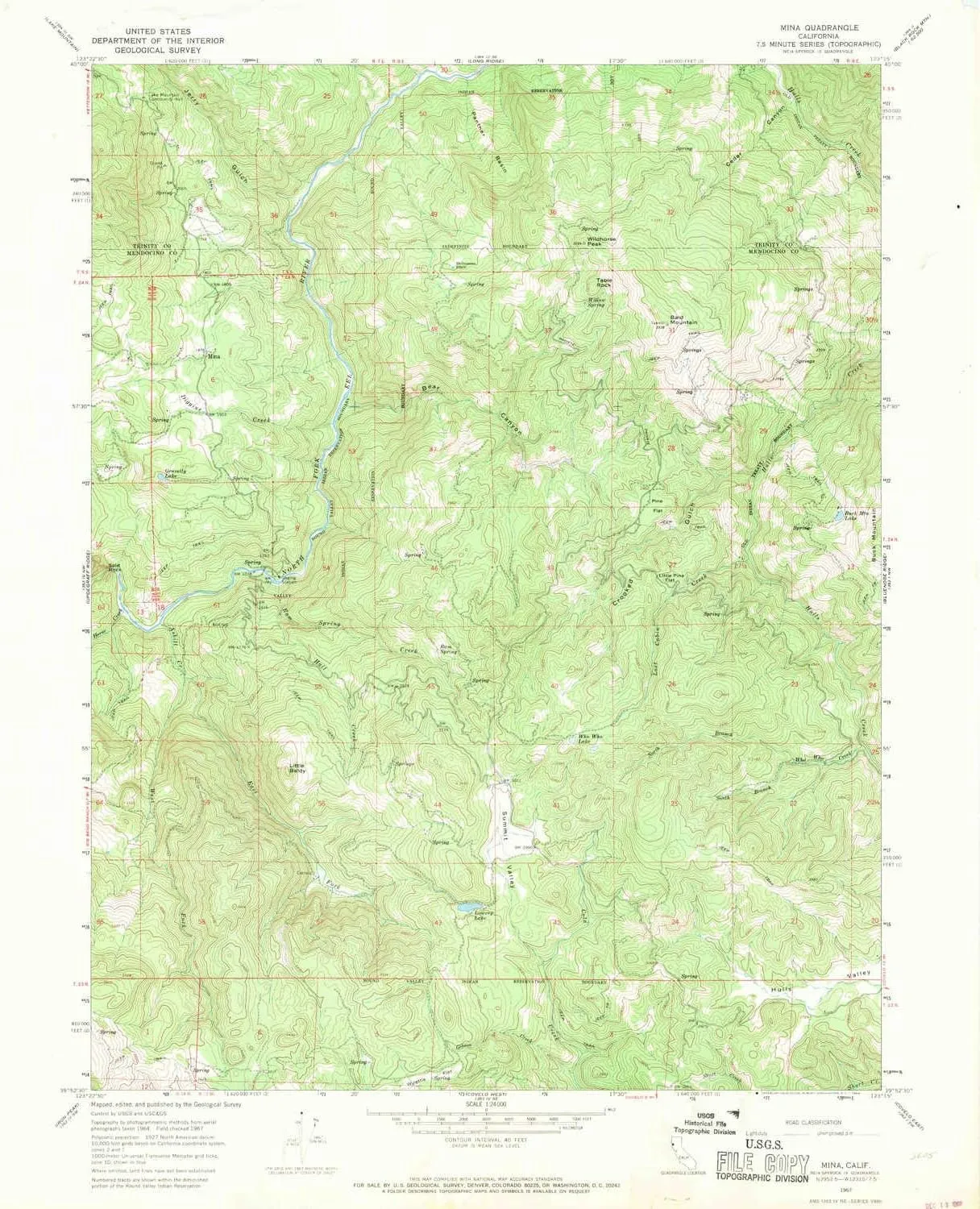 Mina CA topo map, 1:24000 Scale, 7.5 X 7.5 Minute, Historical, 1967, Updated 1969, 26.8 x 21.9 in