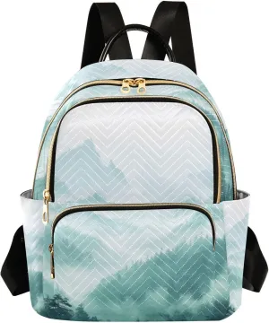 Mini Backpack for Women Smoky Green Mountains Mini Backpack Purse Lightweight Small Daypack, 8.5L