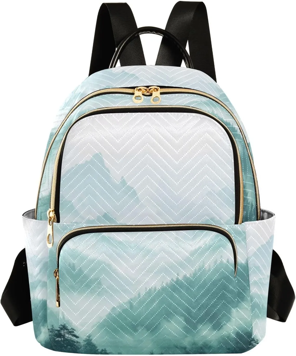 Mini Backpack for Women Smoky Green Mountains Mini Backpack Purse Lightweight Small Daypack, 8.5L