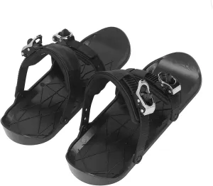 Mini Short Ski Skates for Snow Short Thin Skating Skis Attach to Skis Boots Winter Shoes for Outdoor Skiing Black One Size