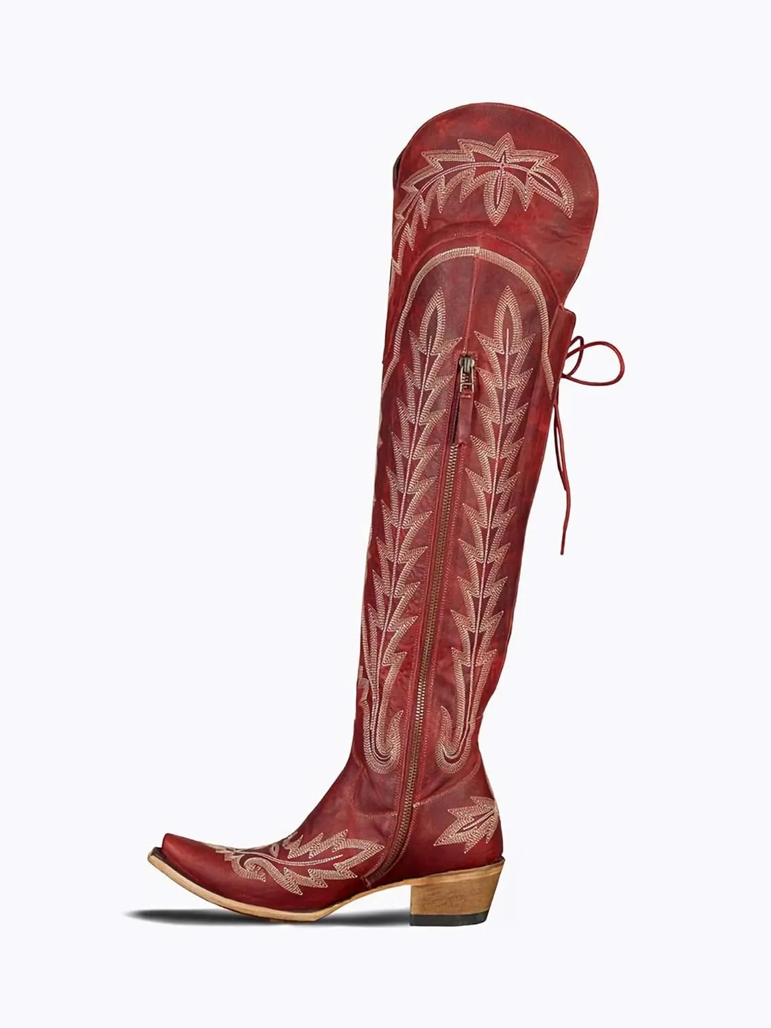 MissHeel Over the Knee Cowboy Boots for Women Adjustable Thigh High Cowgirl Boots