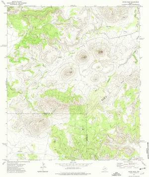 Mitre Peak TX topo map, 1:24000 Scale, 7.5 X 7.5 Minute, Historical, 1972, Updated 1975, 27 x 23.2 in