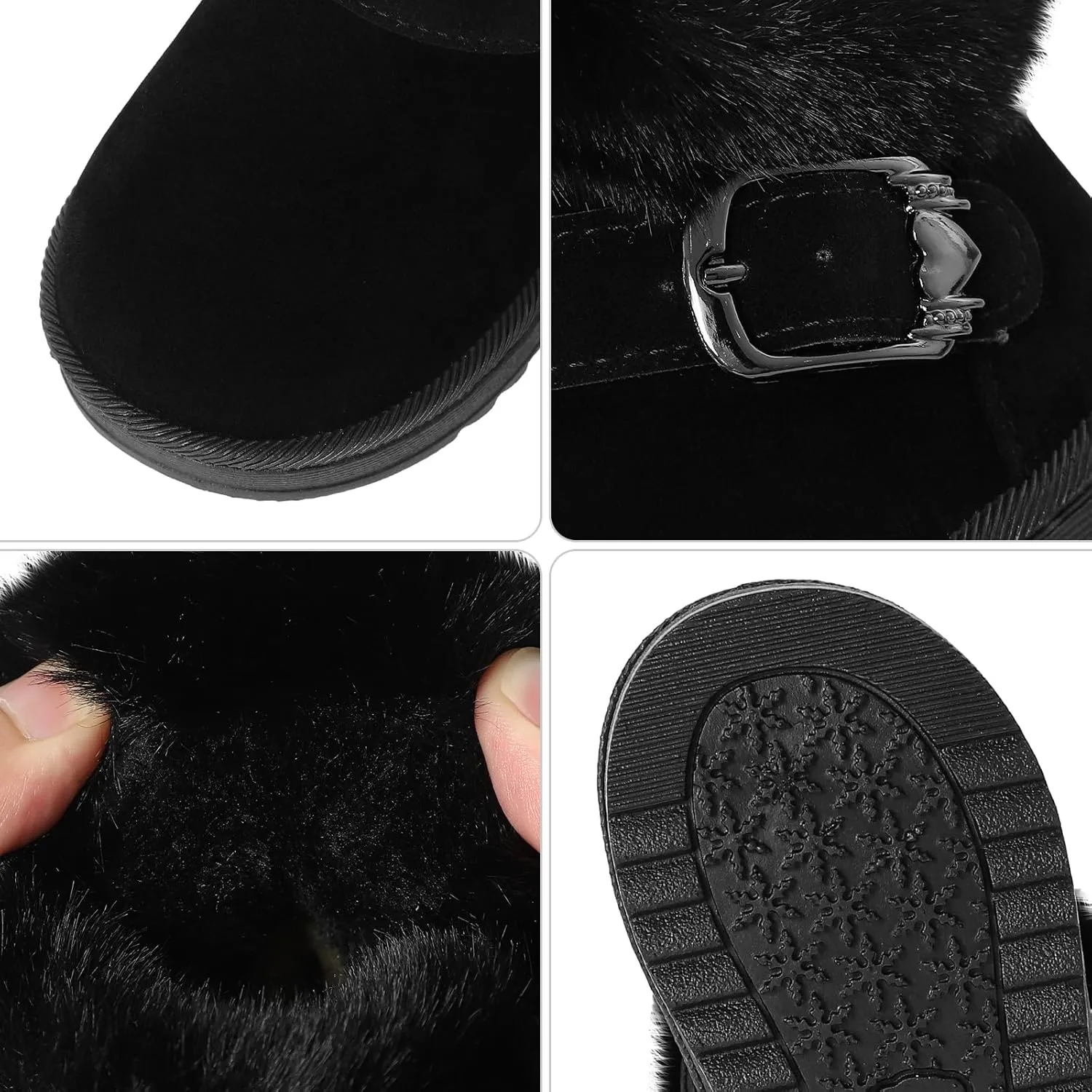 MK MATT KEELY Winter Boots for Toddler Boots for boys Soft Warm Fur Snow Boots For Girl Plush Black Snow Boots