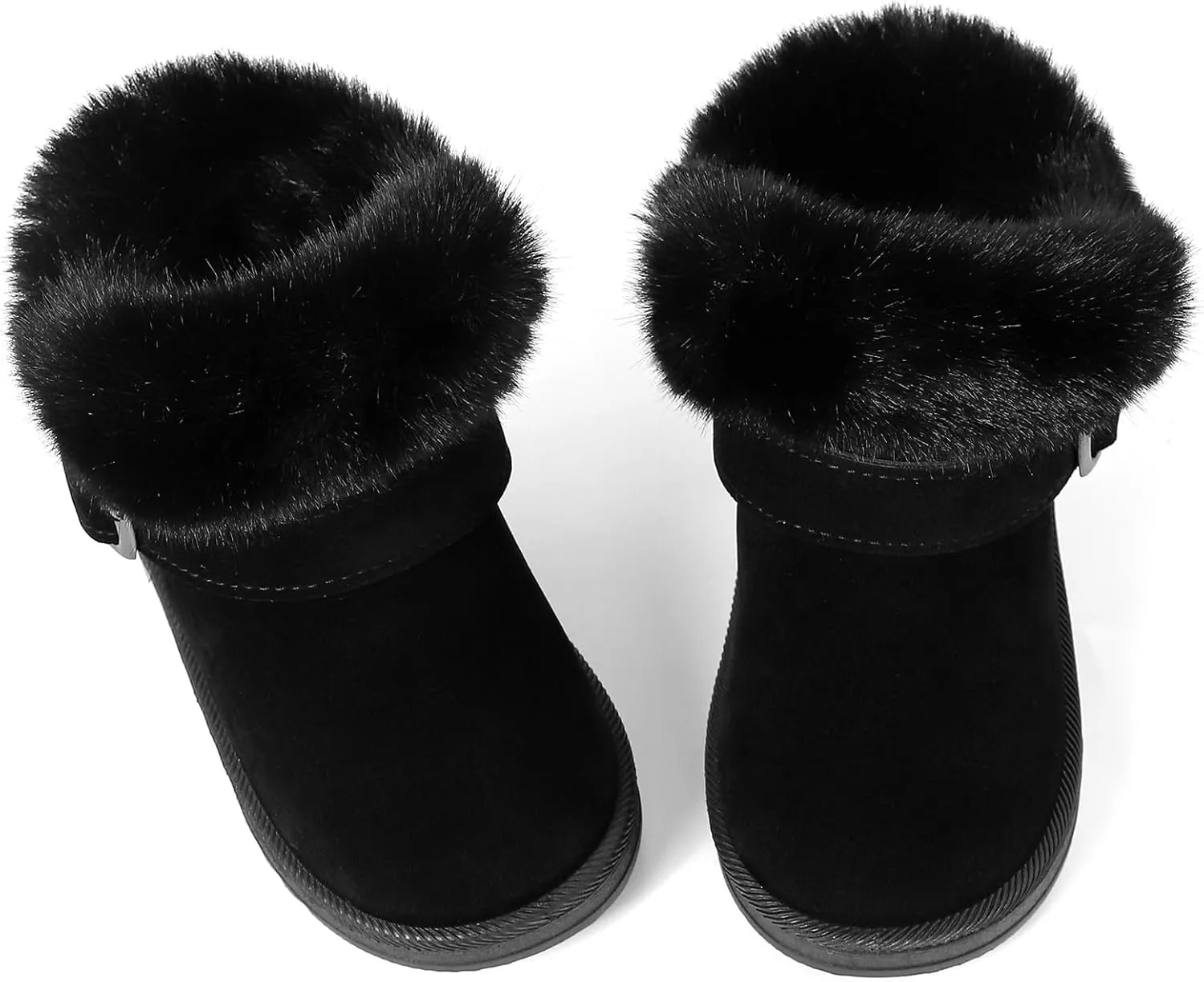 MK MATT KEELY Winter Boots for Toddler Boots for boys Soft Warm Fur Snow Boots For Girl Plush Black Snow Boots