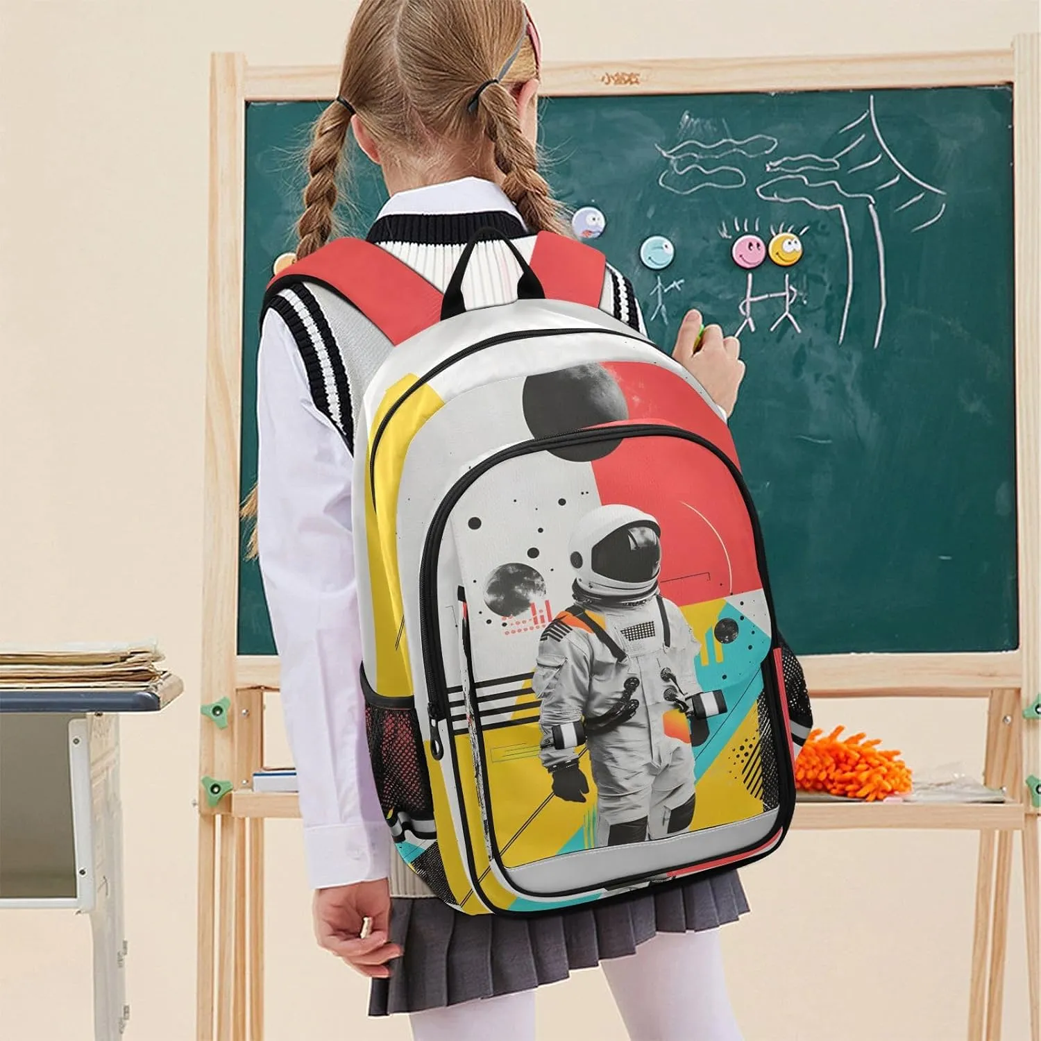 MNSRUU Backpack for School Astronaut Laptop Backpack Womens Travel Backpack Mens Casual Daypack Backpack Fits 15.6 Inch Laptop Waterproof