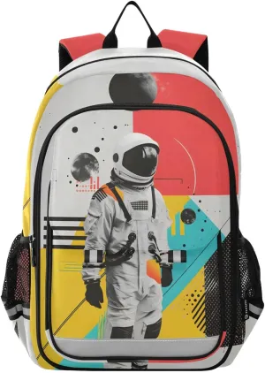 MNSRUU Backpack for School Astronaut Laptop Backpack Womens Travel Backpack Mens Casual Daypack Backpack Fits 15.6 Inch Laptop Waterproof