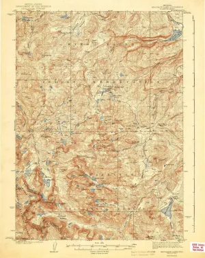 Moccasin Lake WY topo map, 1:62500 Scale, 15 X 15 Minute, Historical, 1943, 19.8 x 15.8 in