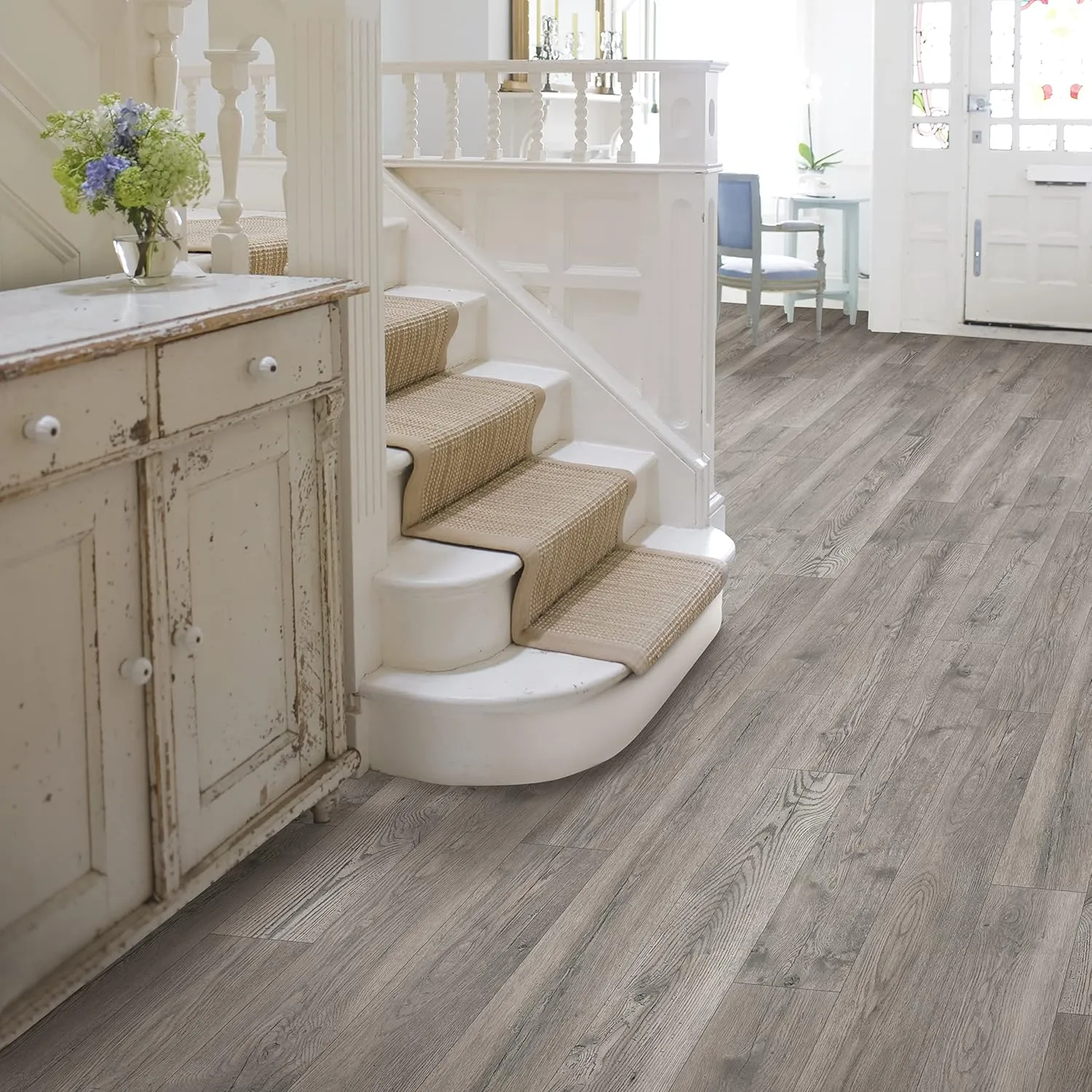 Mohawk Advance Waterproof Laminate Flooring, Seashore Oak Look, 12 mm T x 7.5 in. Wide x 47.25 in. Length, EIR Texture, Matte, (9 Planks), (22.09 sqft/case)