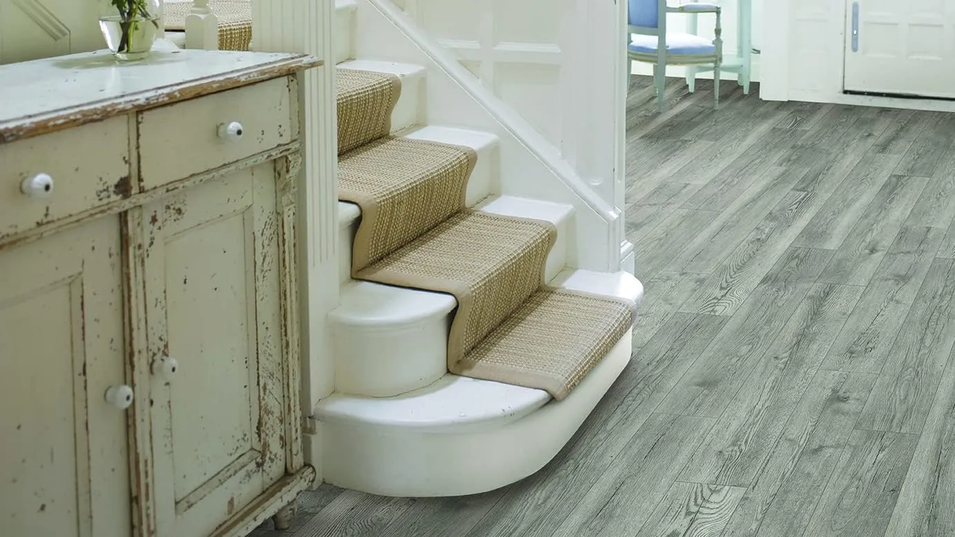 Mohawk Advance Waterproof Laminate Flooring, Seashore Oak Look, 12 mm T x 7.5 in. Wide x 47.25 in. Length, EIR Texture, Matte, (9 Planks), (22.09 sqft/case)