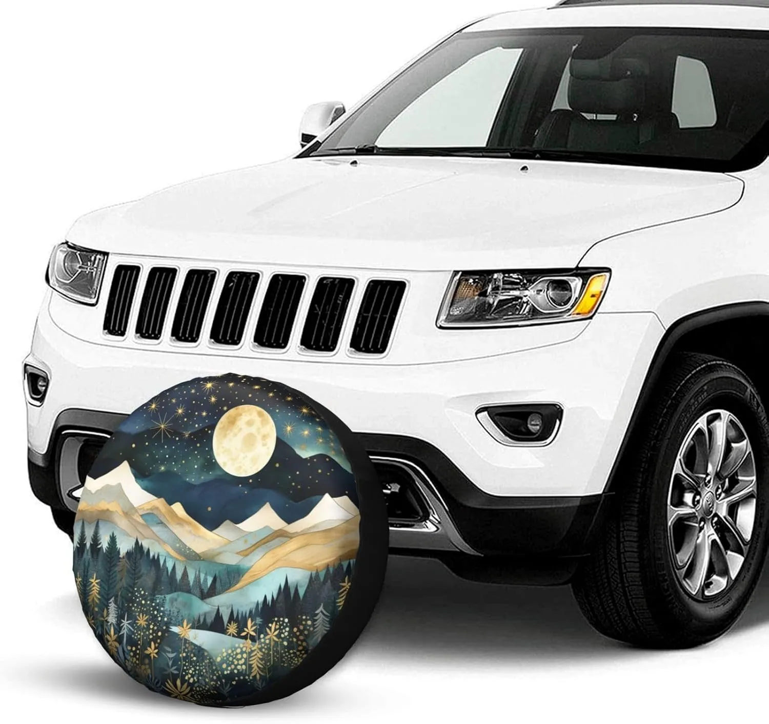 Mountain Natural Scenery Spare Tire Cover Wheel Protectors for Decoration and Weather Protection for Trailers Rv SUV Truck Campervan Travel Trailer 15"