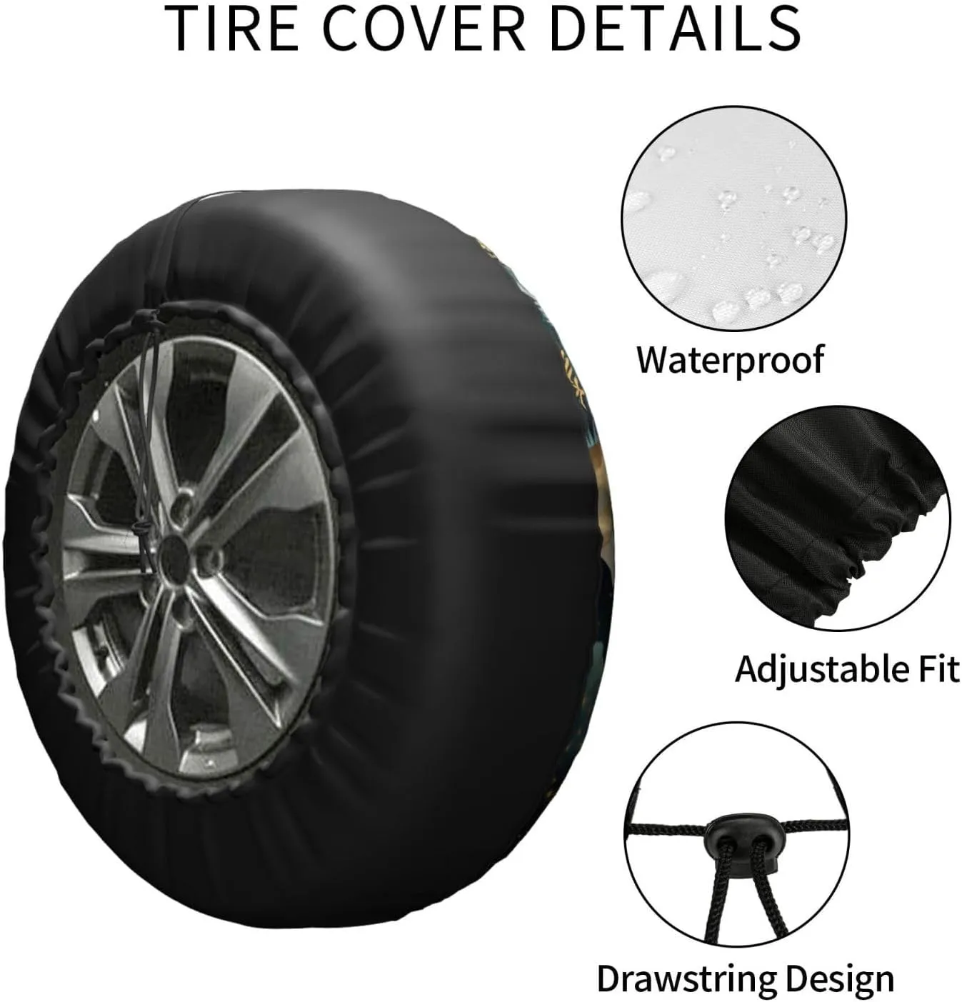 Mountain Natural Scenery Spare Tire Cover Wheel Protectors for Decoration and Weather Protection for Trailers Rv SUV Truck Campervan Travel Trailer 15"