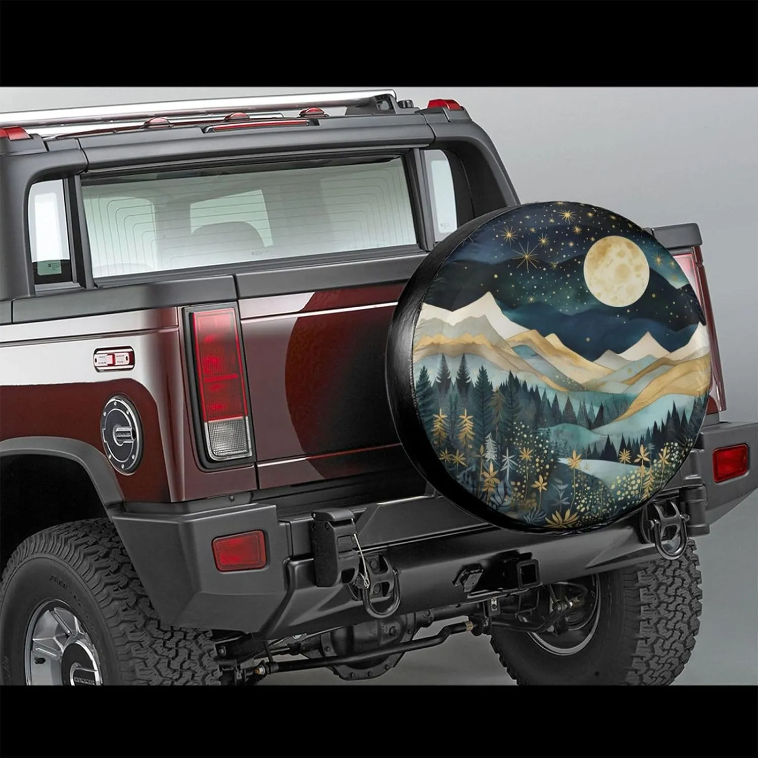 Mountain Natural Scenery Spare Tire Cover Wheel Protectors for Decoration and Weather Protection for Trailers Rv SUV Truck Campervan Travel Trailer 15"