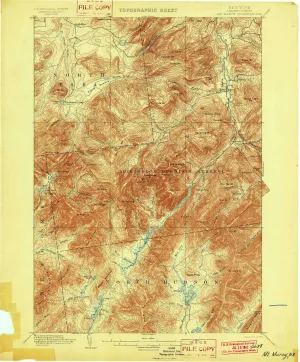 Mt Marcy NY topo map, 1:62500 Scale, 15 X 15 Minute, Historical, 1902, 20.1 x 16.6 in