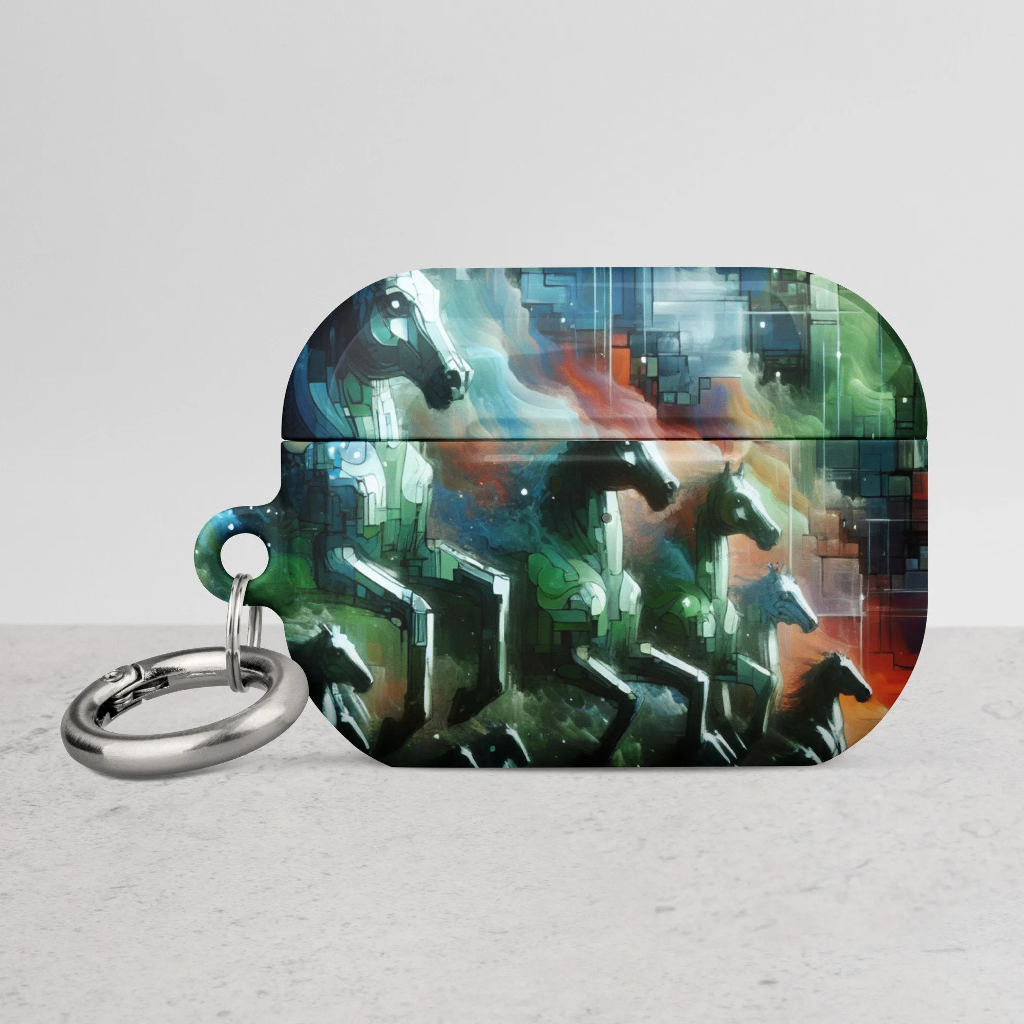 Mystical Horsemen AirPods® Case with Metal Carabiner - Durable & Impact-Resistant