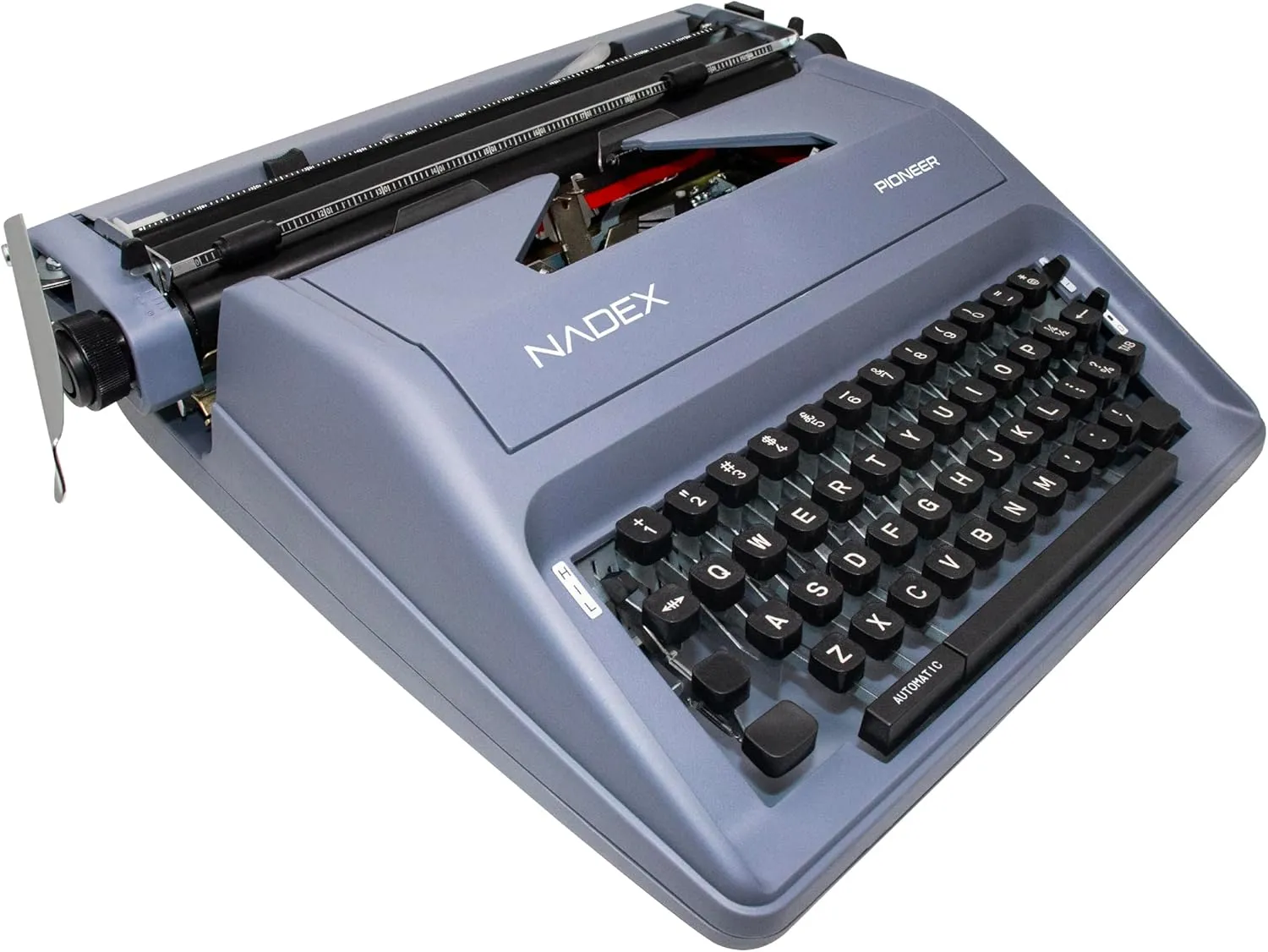 Nadex Pioneer Manual Typewriter, Durable Travel Case Included, Gray