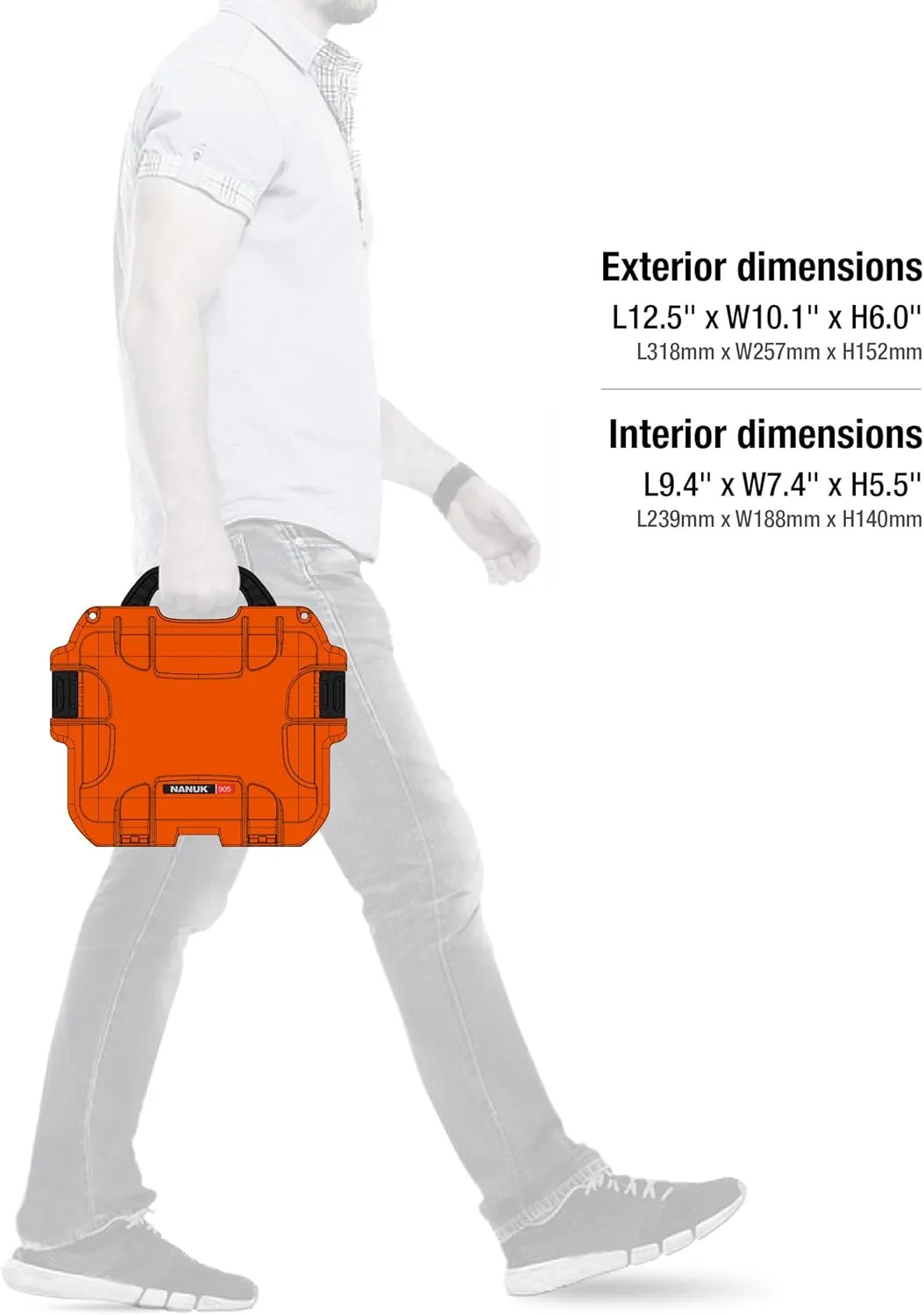 Nanuk 905 Waterproof Hard Case with Padded Dividers - Orange (905-2003)