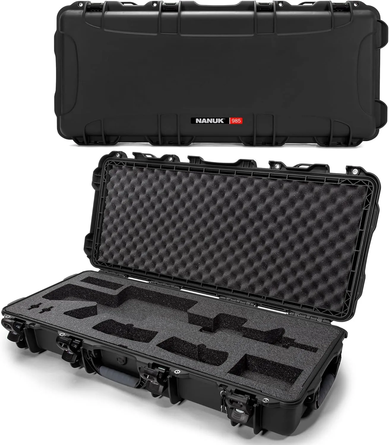 NANUK 985/990 Hard Case 40” and 47" with Wheels & Custom Fit Foam Insert, IP67 Waterproof & Crushproof, Rugged Construction for Ultimate Protection, Made in North America