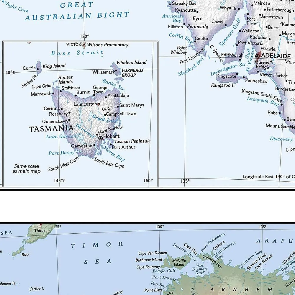 National Geographic Australia and Oceania Flags & Facts Map