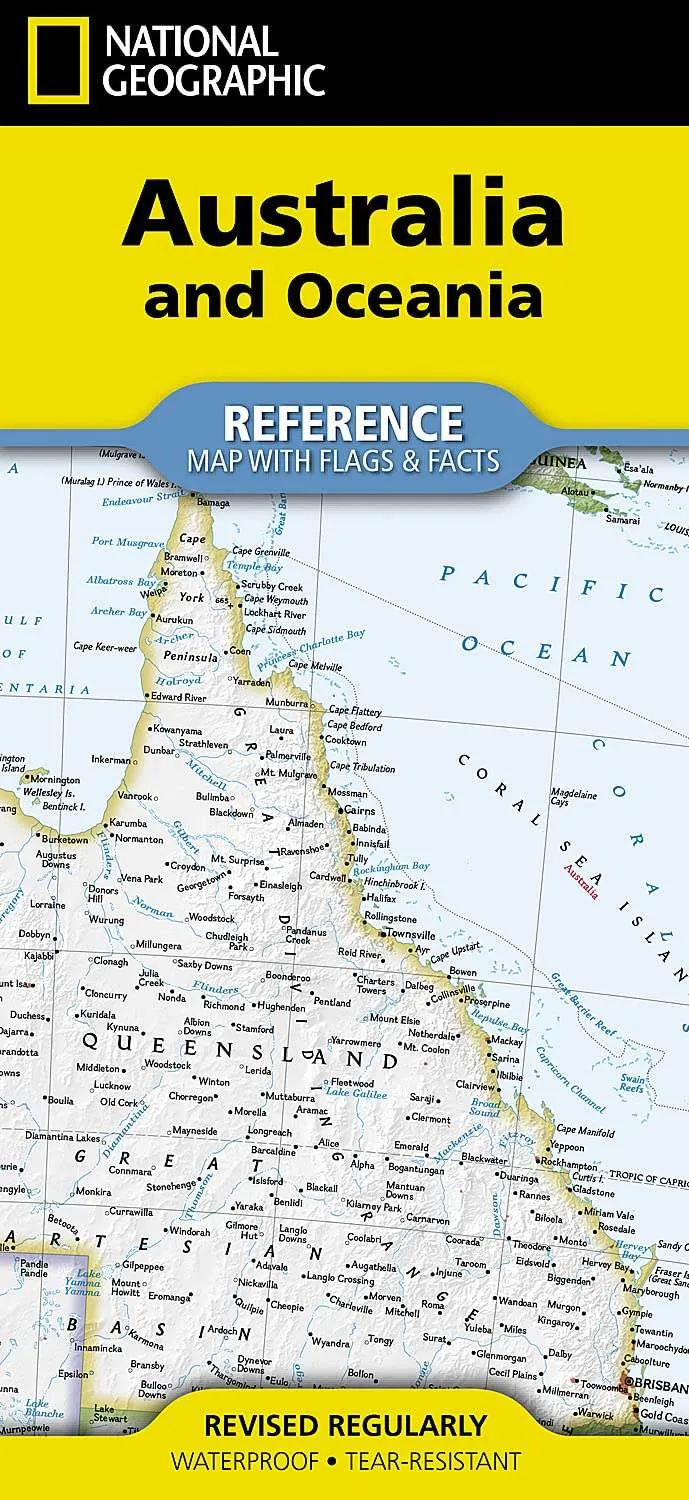 National Geographic Australia and Oceania Flags & Facts Map