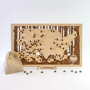 National Park Map (National Park Adventures - Tree Trunk Background)
