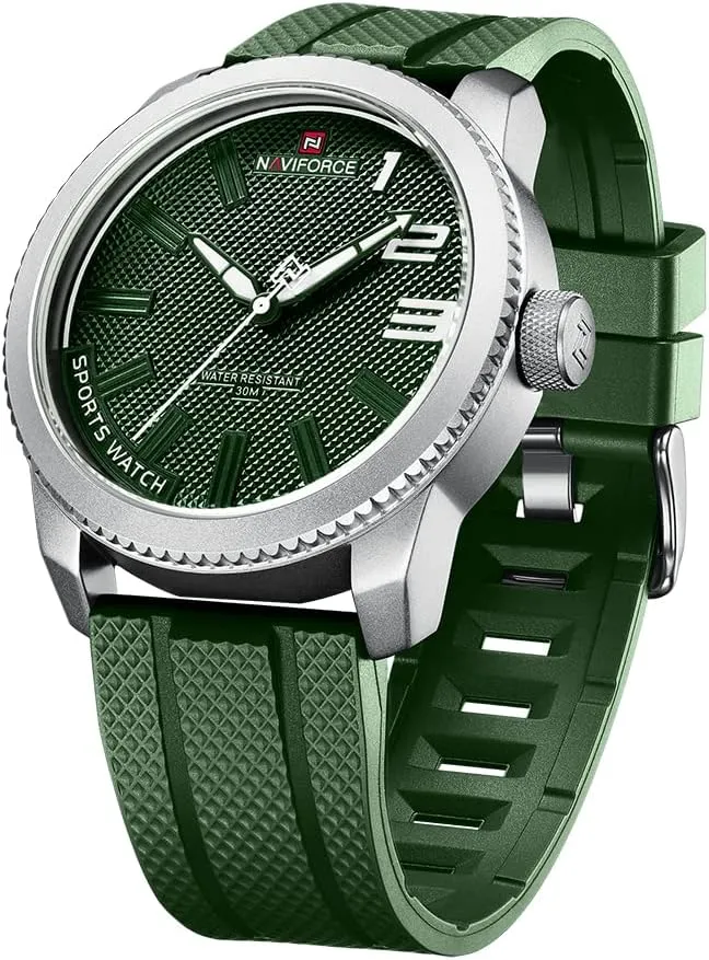 NAVIFORCE Sport Waterproof Watches for Students Boys Men, Silicone Band Watch with Second Hand