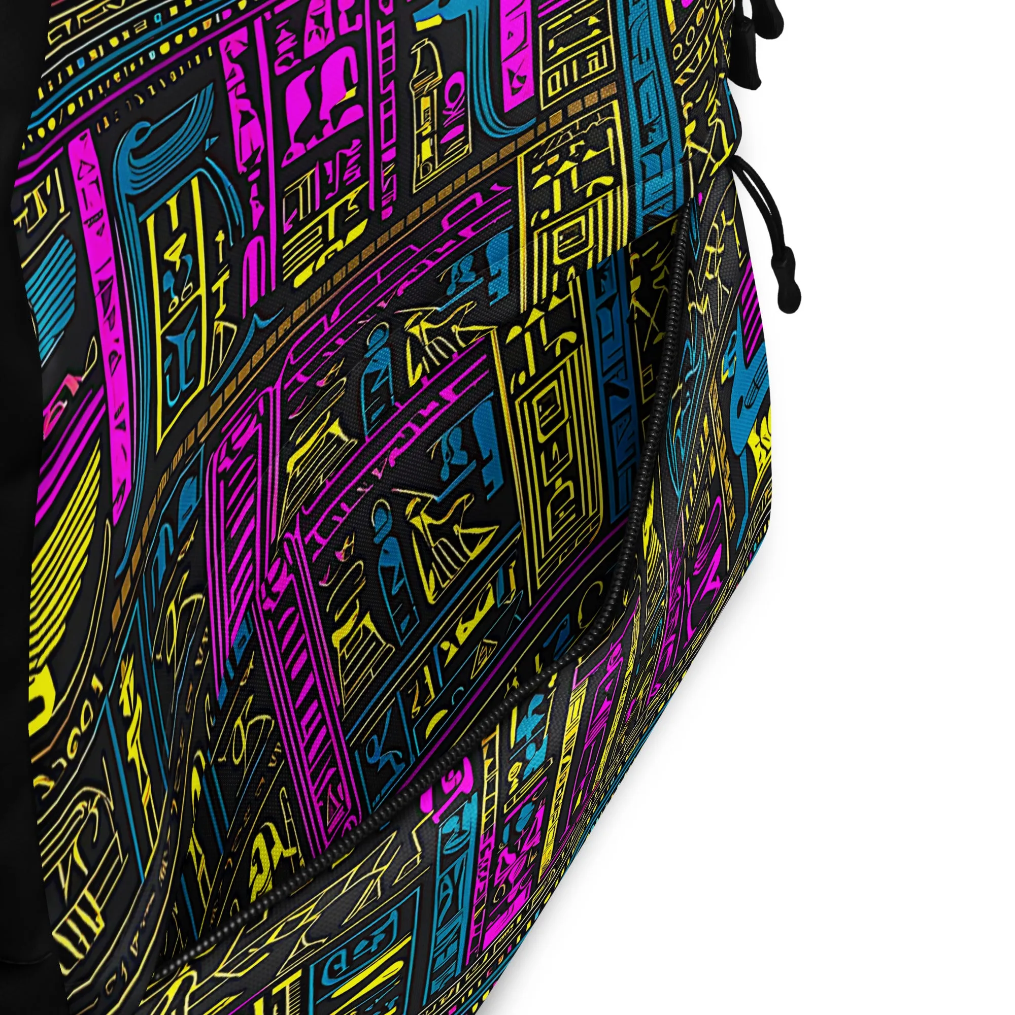 Neon Purple Egyptian Heiroglyph Backpack