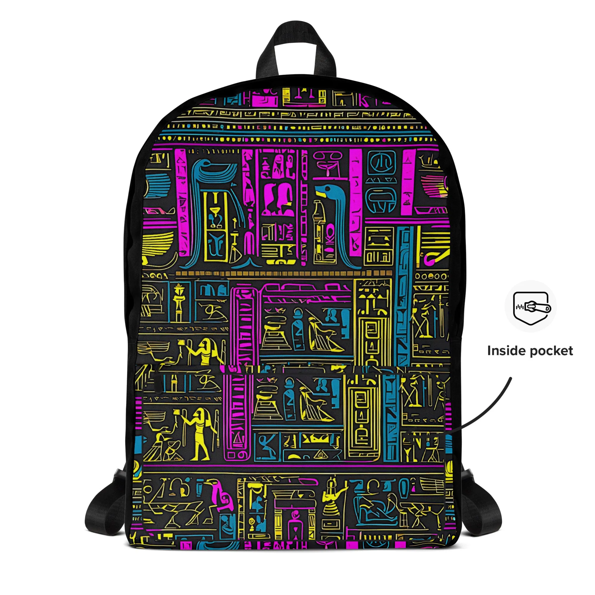 Neon Purple Egyptian Heiroglyph Backpack