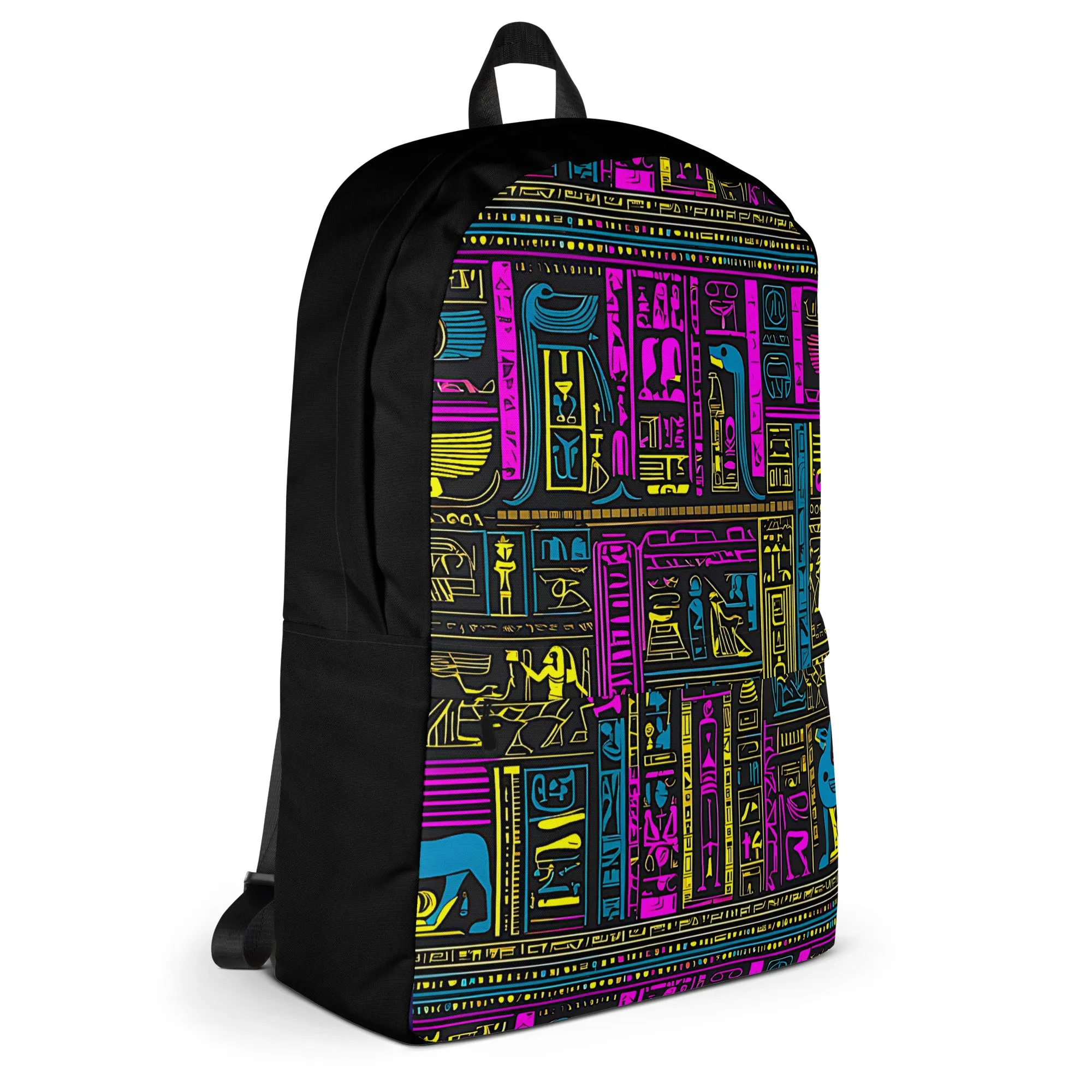 Neon Purple Egyptian Heiroglyph Backpack