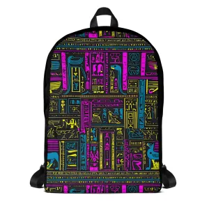 Neon Purple Egyptian Heiroglyph Backpack