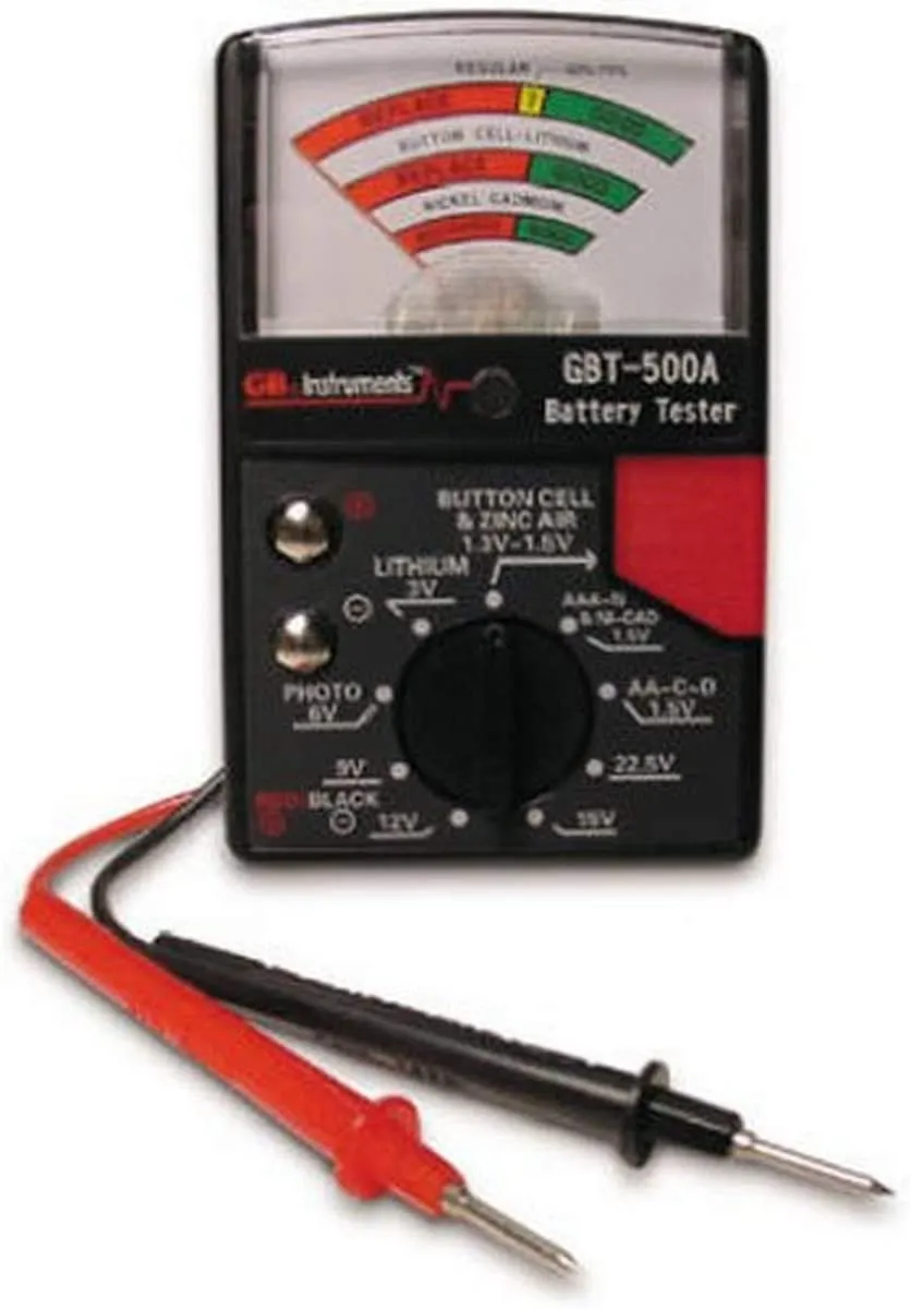 New in package! Gardner Bender GBT-500A Battery Tester for 1.5-Volt Button Cell to 22.5 Photo and Lantern Cells