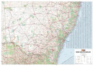 New South Wales Hema 1430 x 1000mm Supermap Laminated Wall Map with Free Map Dots
